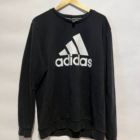 Adidas Men’s Black Sweater Size XL – Pullover Crewneck Pre-Owned - Picture 1 of 2